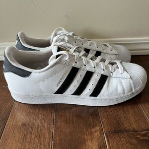 Black and White Adidas Superstars